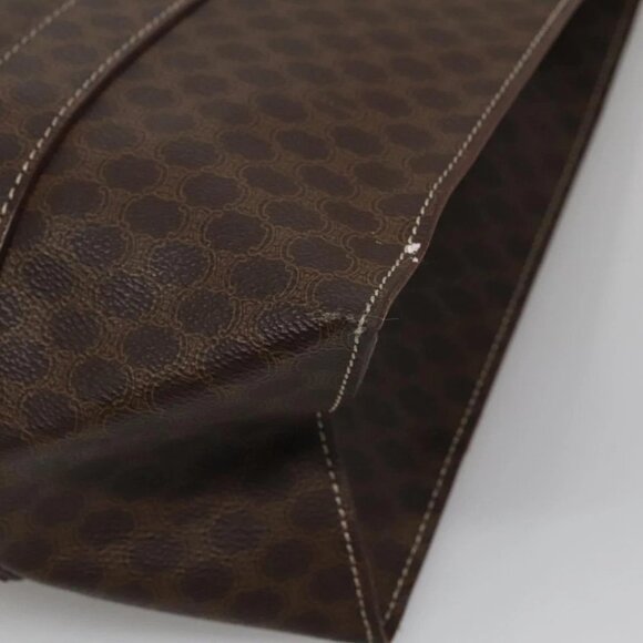 CELINE Macadam Canvas Tote Bag PVC Leather Brown Gold Auth - Picture 15 of 16